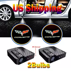 New Wireless IR Sensor Ghost Shadow Projector LED Door Lights Corvette C6 - Picture 1 of 7