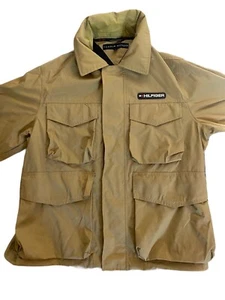 VTG Tommy Hilfiger Utility Jacket Men’s Small Field Chore Coat Khaki Windbreaker - Picture 1 of 17