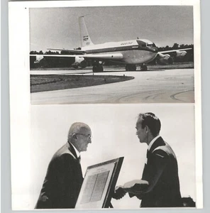 BOEING CO Präsident William M Allen & Start von "Dash 80" JET 1972 Pressefoto - Bild 1 von 2