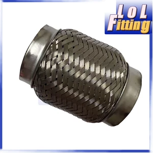 US 3" ID x 4" OL Exhaust Flex Pipe Coupling Heavy Duty Stainless Steel Interlock - Picture 1 of 6