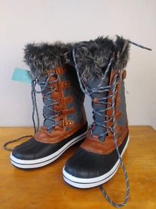Vepose Women's Waterproof Snow Boots Mid Calf Lace Up Fur Shoes SZ 8 NWT - Picture 1 of 9