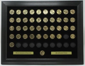 GOLDEN DOLLAR PRESIDENT COINS (NOT INCLUDED) WALL DISPLAY PICTURE FRAME 16"x12" - Picture 1 of 4