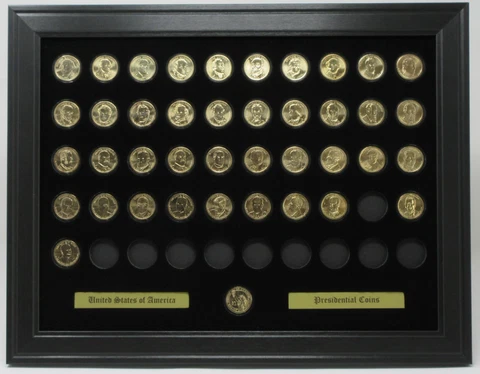 GOLDEN DOLLAR PRESIDENT COINS (NOT INCLUDED) WALL DISPLAY PICTURE FRAME 16"x12" Cover