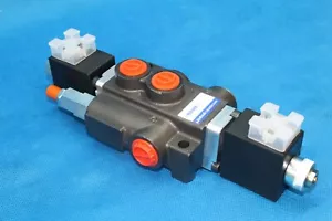 Válvula hidráulica monobloque divisor de madera válvula 1 doble eléctrica 24 V 80 l/min - Imagen 1 de 12
