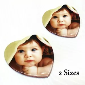Heart Shape Photo Tile Ceramic Plaques 3,4 inch Personailsed Custom Love Plaque - Picture 1 of 2