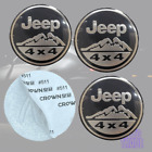 4X Jeep Wheel Cap Sticker Emblem  Black With Silver 4X4 Logo 65Mm