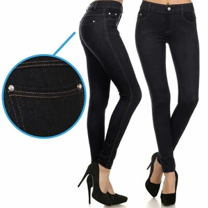 Women Stretchy Black Denim Jegging Skinny Jeans Pencil Pants Leggings Slim Small - Picture 1 of 1