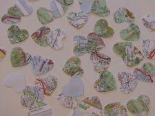 100 Travel Wedding Heart Map Table Confetti Ivory Bride & Groom