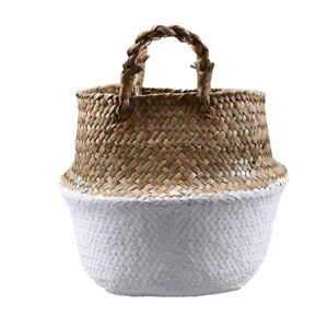 Handmade Seagrass Woven Storage Basket Planting Flower Pot Orangeizer Home Décor
