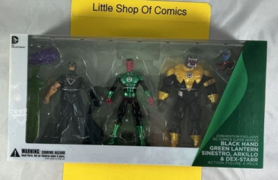 Paquete de 4 figuras de acción DC Black Hand Green Lantern Sinestro Arkillo Dex-Starr SDCC Foto 1 de 4