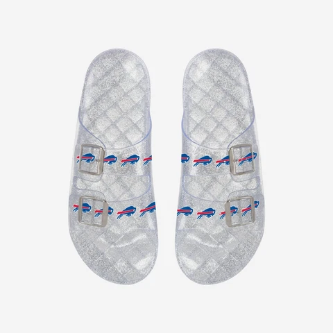 Buffalo Bills NFL FOCO Women's Glitter Double Buckle Jelly Sandal Cover