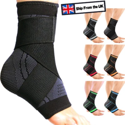 Compression Ankle Support Brace Sleeve Foot Tendon Plantar Fasciitis Pain Relief