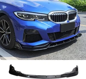 Fits For 19-22 G20 G28 BMW 3 Series M-Sport Style Gloss Black Front Bumper Lip - Picture 1 of 11