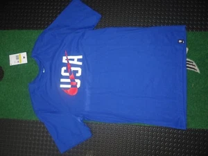 Nike Team USA Swoosh Training Soccer T-shirt Blue Short Sleeve Mens Size Small - Picture 1 of 6