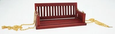  Miniature Dollhouse Porch Swing Mahogany 1:12 Scale New - Image 1 of 2