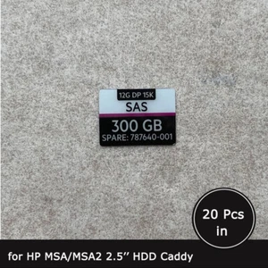 20 Stck. J9F40A 787640-001 MSA 300GB SAS 15K 2,5" HDD Caddy Tray Etikett für HP - Bild 1 von 1