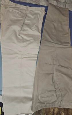 2 Pairs Farah Casual Khakis pants 38" x 30"  Tan Colors PRE owned No STAINS - Image 1 of 4