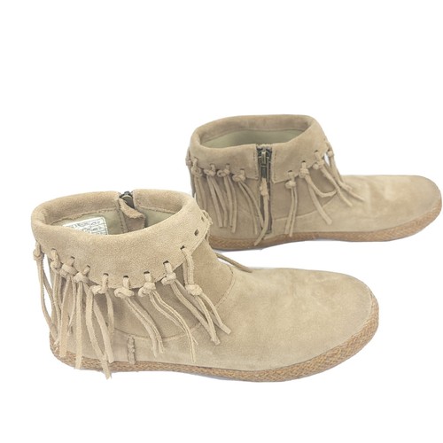 UGG Donna Shenendoah 1012502 stivali marroni alla caviglia frangia punta rotonda taglia 7