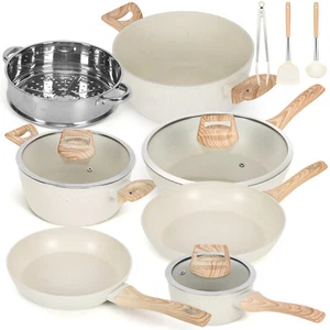 13 Pcs Pots and Pans, Aluminum Cookware Set for Induction Stove, Easy Clean - Picture 1 of 20