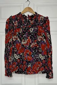 Blusa de manga larga J CREW para mujer XL con punto de lúrex foral - Imagen 1 de 6