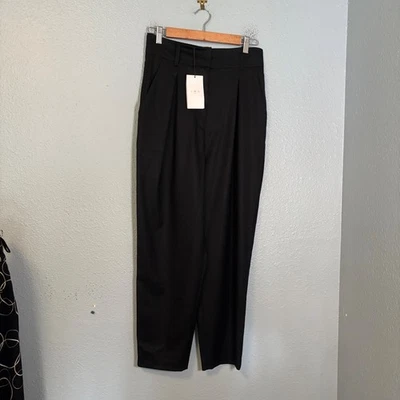 NUEVO CON ETIQUETAS IRO Paris Adriel Pantalones de Lana Cintura Alta a Medida Negros Talla 4 Oficina Negocios Foto 1 de 4