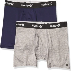Hurley Boys' Classic Boxer Briefs (2-Pack)-Discontinued Medium, Grey/Navy  - Picture 1 of 3