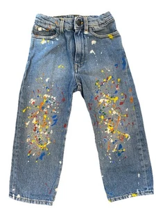 Boys Palm Angels Paint Splatter Denim Jeans Size 6 Neiman Marcus - Picture 1 of 6