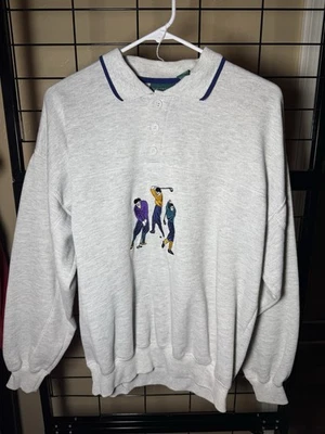 Golf Vintage Graphic Pullover Sweater with Collared Design Size Medium - Image 1 of 4