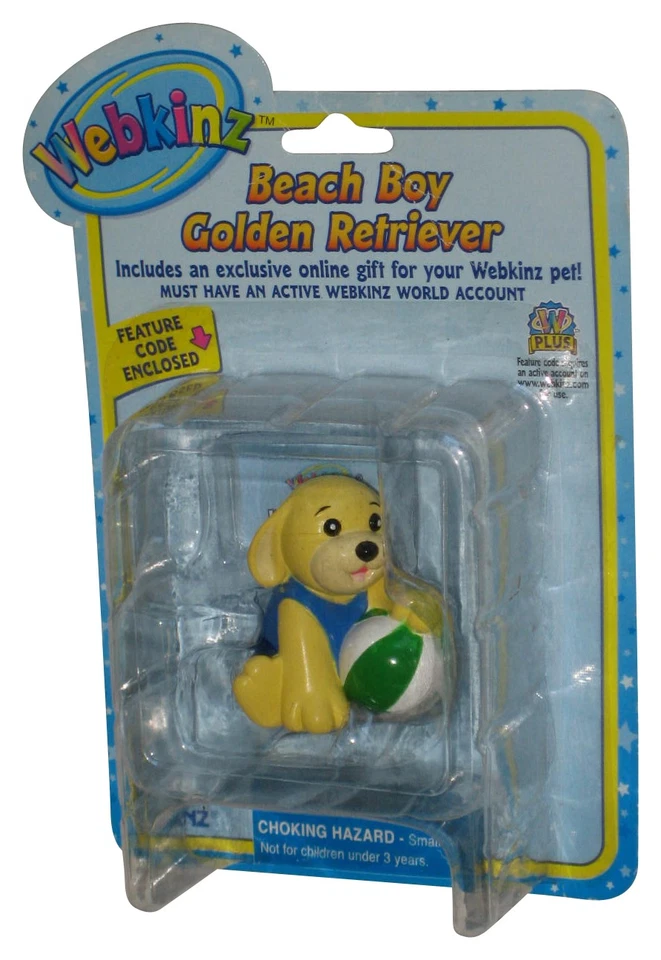 Minifigura de 2 pulgadas Webkinz Beach Boy Golden Retriever perro Foto 1 de 1