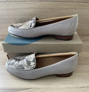 Clarks Un Blush Ease Stone Combi LEATHER LOAFERS SIZE 5 fit D eur 38 - Picture 1 of 7