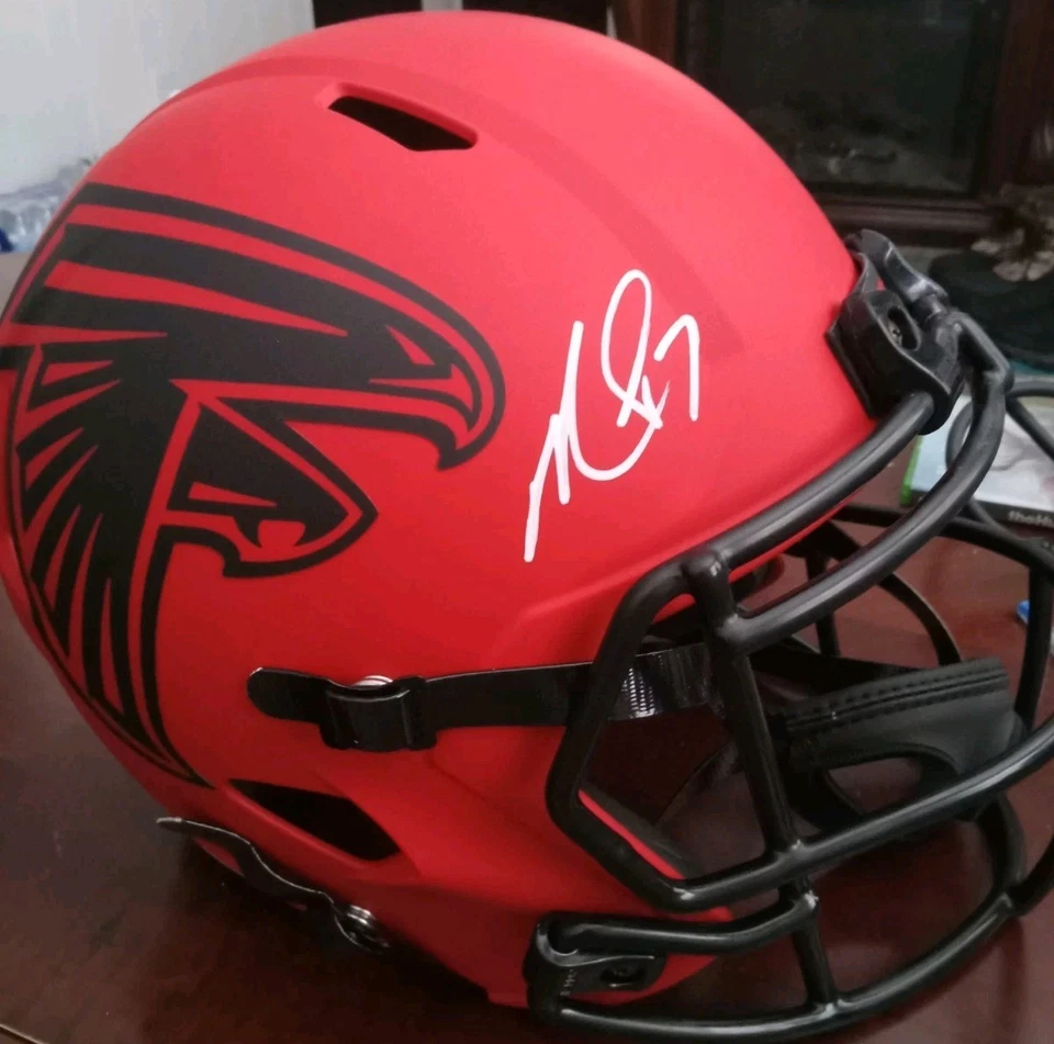 Michael Vick Autographed Atlanta Rave Replica Full Size Football Helmet - BAS - Image 1 of 4