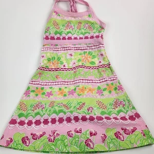 Lilly Pulitzer Girls Halter Dress Size 12 Floral Tropical - Picture 1 of 4