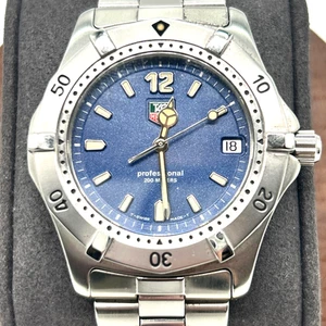 TAG HEUER Professional 200M WK1113 Date Blue Dial Quartz Men's Watch Used - Picture 1 of 24