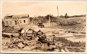 Illinois Tornado Disaster Destroyed Buggy RPPC - Picture 1 of 2