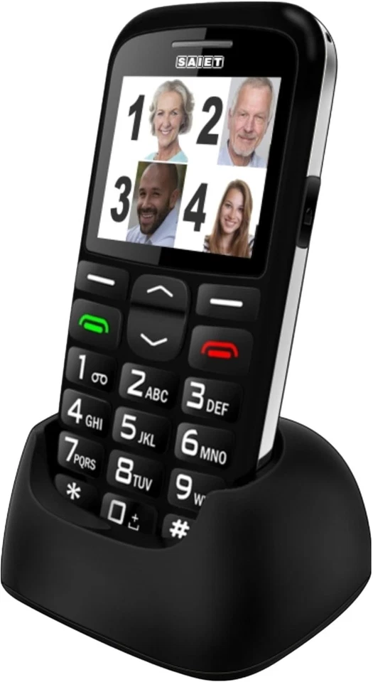 Telefono Cellulare SAIET MAGNUM DUE 2,2" Tasti GRANDI SOS Base Ricarica NERO - Immagine 1 di 4