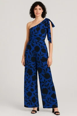 Kate Spade Wide Leg Jumpsuit one Shoulder Bow Accent Sz 14 NWT Holiday Wedding - Image 1 of 4