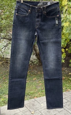 Volcom Men’s Solver Modern Straight Dark Blue Denim Jeans 30x34 Well Made NWT - Image 1 of 4