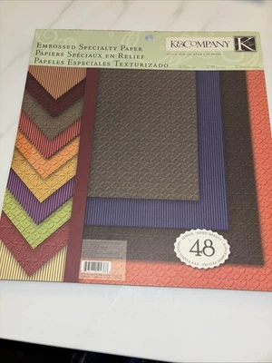 K&Co 12" Scrapbook Embossed specialty paper 12 x 12 48 single sheets-NEW! - Image 1 of 4