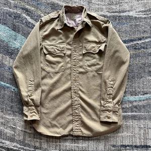 Vintage 60's Invader Tropical Worsted Virgin Wool Button Up Long Sleeve Shirt M - Picture 1 of 8