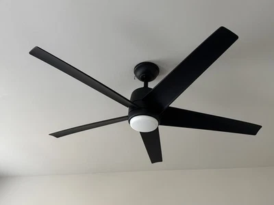 Hampton Bay Mena 54-inch White LED Ceiling Fan with Light and Remote - Image 1 of 3