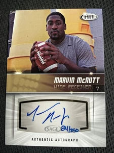 2012 SAGE Hit Auto Silver Marvin McNutt 84/250 #A77 Rookie Auto RC Iowa - Foto 1 di 5
