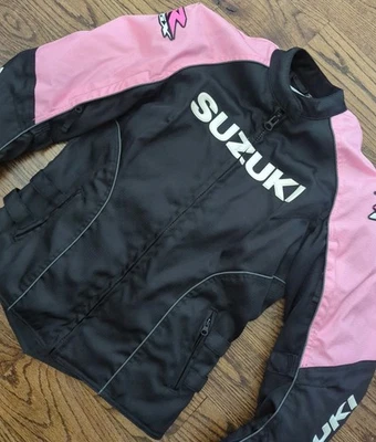Suzuki RGSX Women’s Padded Pink & Black Lined Motorcycle Jacket Size S - Image 1 of 4