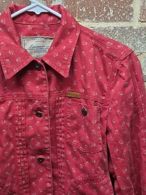 Lauren Ralph Lauren сухих товаров красный желтовато-коричневый цветочный штамп Jean водитель грузовика куртка размер S - Изображение 1 из 4