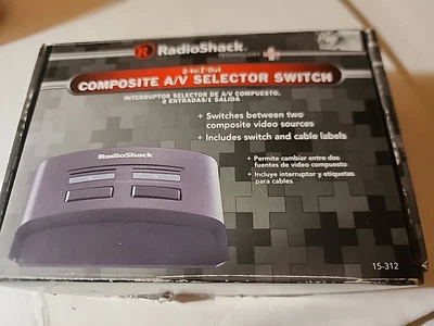 RADIO SHACK COMPOSITE A/V SELECTOR SWITCH 2IN/1OUT MODEL 15-312 - Image 1 of 3