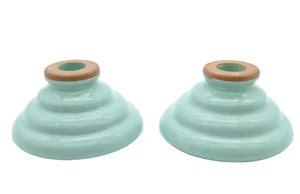 Candle Holders - Teal With Clay Reveal 2" Tall with 4" Base Size Reduction - Imagen 1 de 5