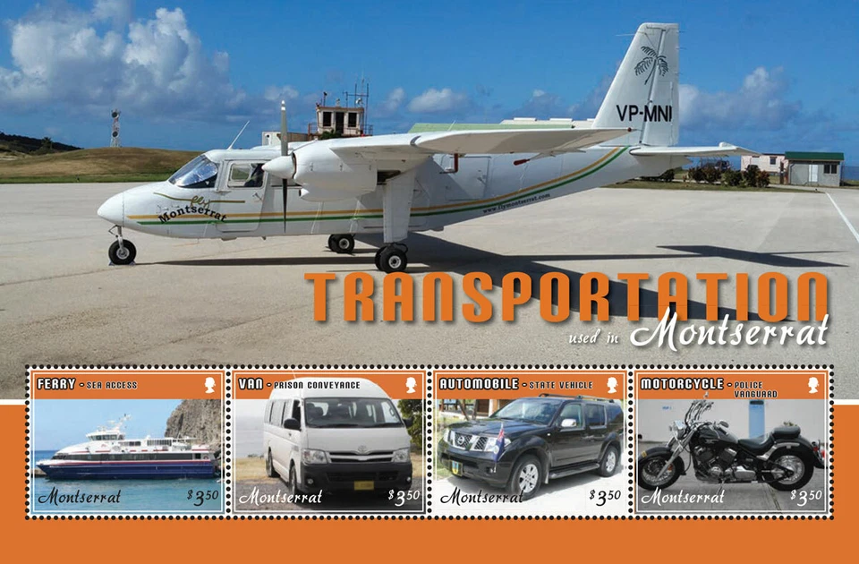 Montserrat 2016 - Transportation Road & Sea Vehicles - Sheet of 4 Stamps - MNH - Image 1 of 1