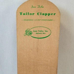 Vintage June Tailor Wood Tailor Clapper USA Made Sewing Pressing Tool 9" Grn Ltr - Picture 1 of 9