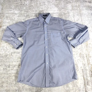 Kirkland Shirt Mens Size 15.5 Blue Button-Up Plaid Traditional Fit Non-Iron - Picture 1 of 7