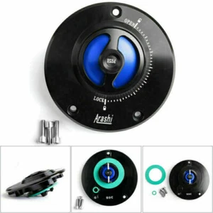 CNC Tankdeckel Blau Fuel Cap Für Kawasaki ZX-6R ER-6F/6N Ninja 600 650 09-18 S - Picture 1 of 7