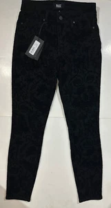 Paige Black Jeans Size 26 Hoxton Ankle Flocked Versatile - Picture 1 of 9
